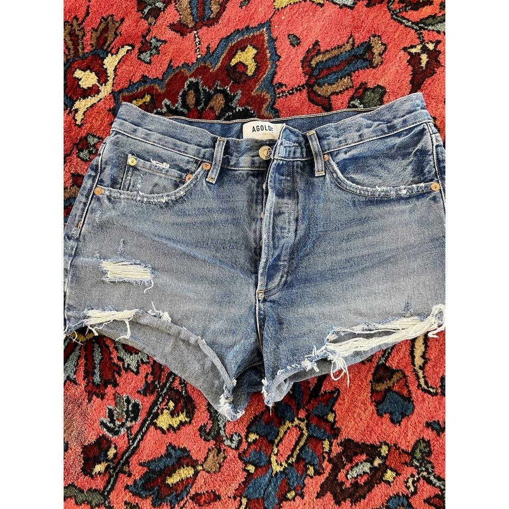 AGOLDE Parker High Rise Cutoff Shorts Denim Jeans 27 Button Fly